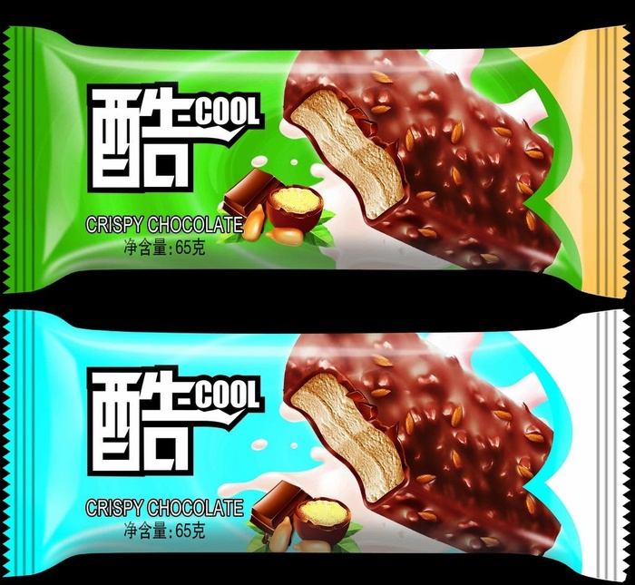 脆皮雪糕塑料包装平面图图片