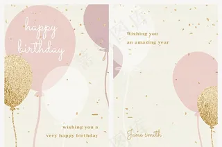 粉色生日海报矢量图片