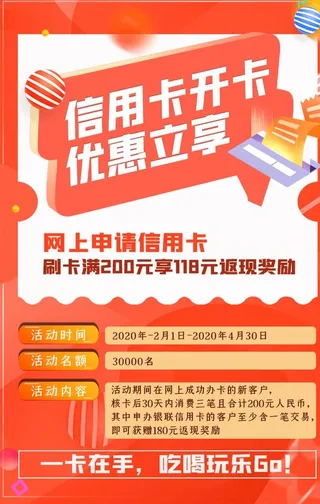 信用卡开卡优惠活动海报图片