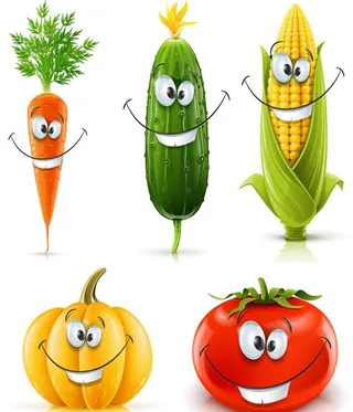 可爱蔬菜表情矢量图片