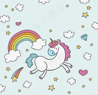 卡通独角兽图片