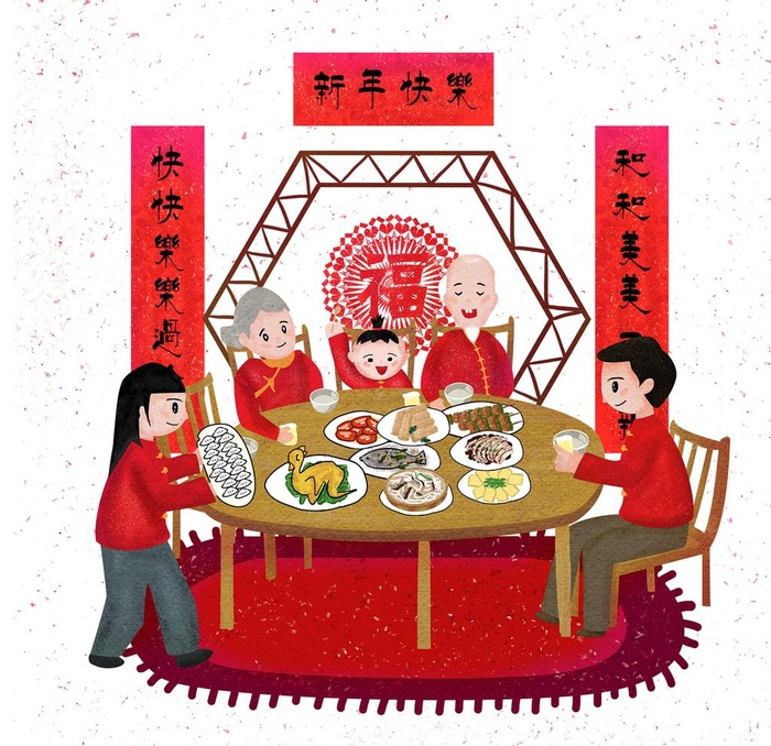 团圆饭图片(2000x2000)psd模版下载