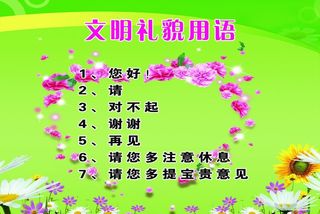 文明礼貌用语展板图片