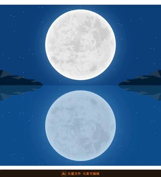 月亮矢量插画图片