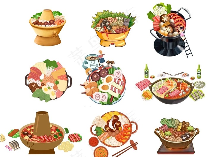 卡通火锅图片