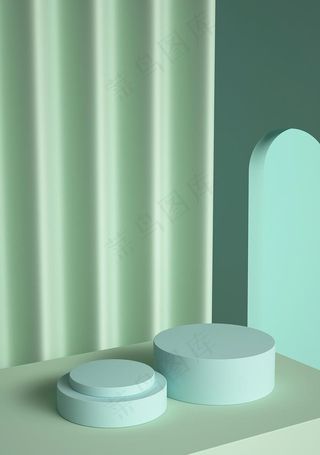 C4D展台几何形状场景图片