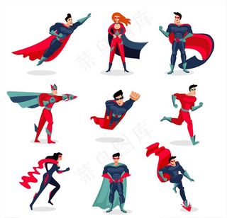 多款可爱卡通超人矢量素材图片