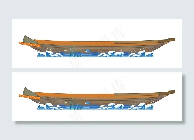 矢量船  古代船 海浪 海水图片