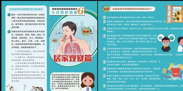 新冠病毒居家医学指南对折页图片(0×0像素())cdr矢量模版下载