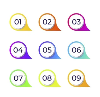 数字图标按钮矢量图片