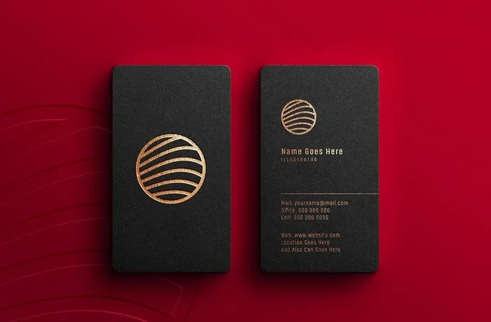 质感烫金名片样机图片