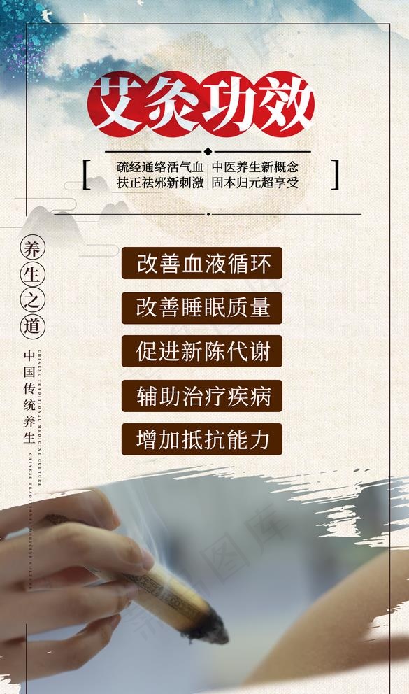 艾灸功效图片psd模版下载