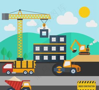 卡通建筑工地图片