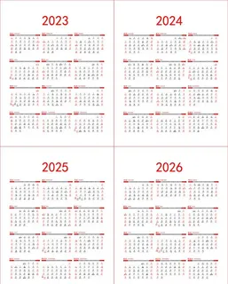 2023 2026年年历日历图片