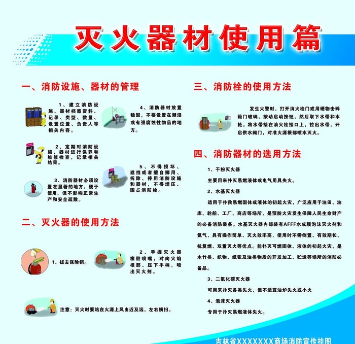 灭火器材使用篇图片(3402x3402)psd模版下载