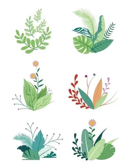 手绘插画漂亮的春天花草图片