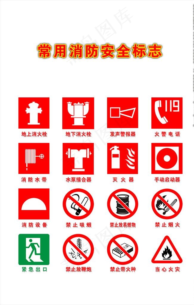 消防安全标志图片(3937x5906)psd模版下载