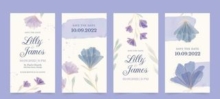 小清新水彩婚礼卡片图片