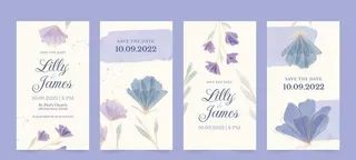 小清新水彩婚礼卡片图片