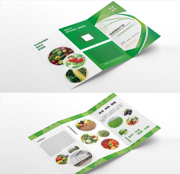 蔬菜三折页图片psd模版下载
