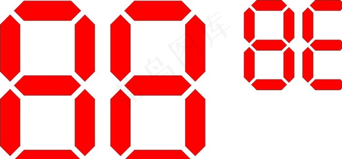 液晶空心字8图片