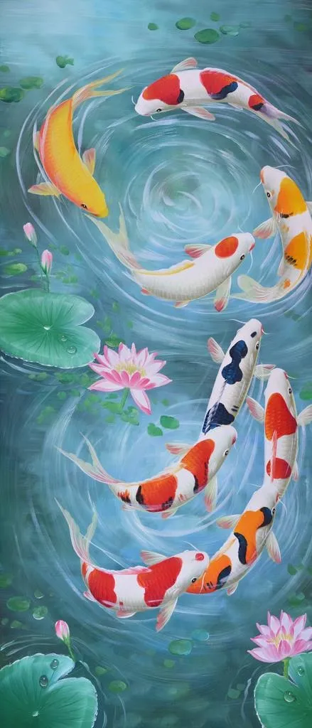 鱼玄关装饰画图片(4819x10488)