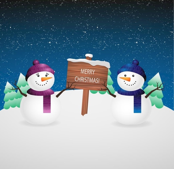 圣诞雪人图片ai矢量模版下载