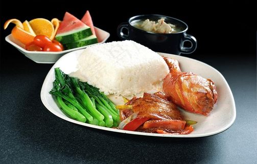 香煎鸡腿饭图片