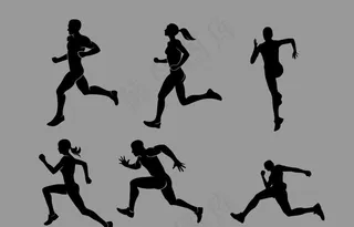 跑步剪影图片