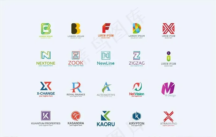 矢量图形 字母图标图片cdr矢量模版下载