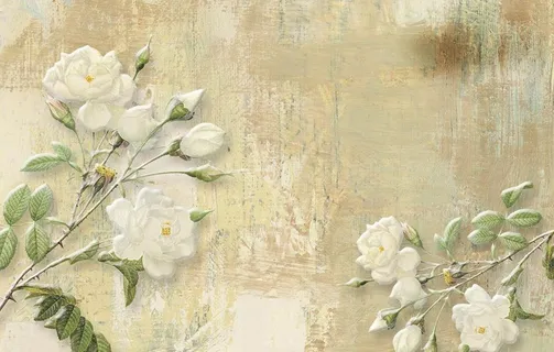 欧式复古茉莉花背景墙图片