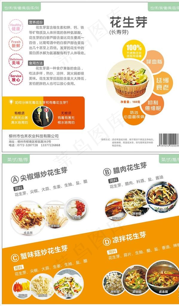 花生芽两折页图片cdr矢量模版下载