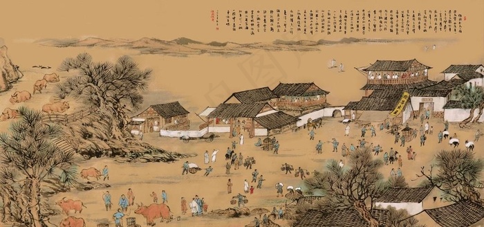 清明上河图图片   分层psd模版下载