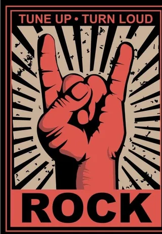 rock红色手指矢量图片