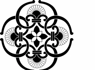 中式八角莲图案图片