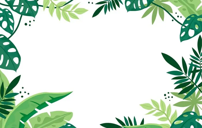 绿色植物画框图片ai矢量模版下载
