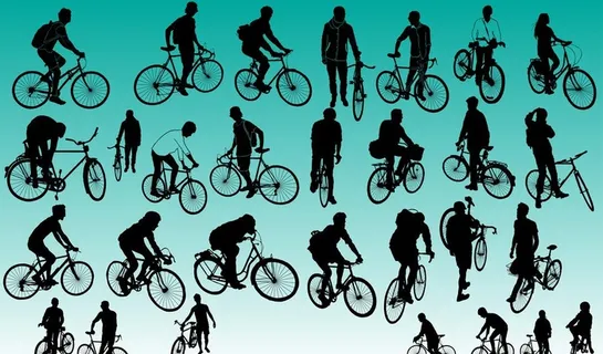 自行车剪影图片