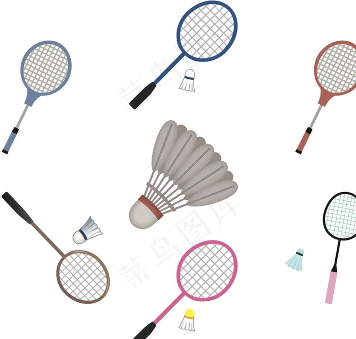 羽毛球矢量素材图片