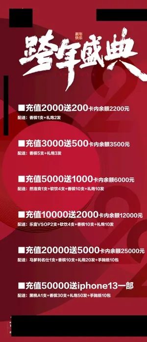 酒吧夜店跨年充值套餐图片