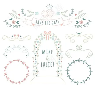 手绘可爱婚礼装饰图片