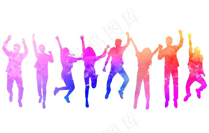 狂欢人物剪影开心聚会背景素材图片