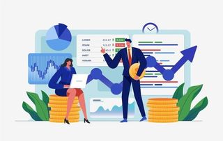 创意股票投资理财金融插画设计图片