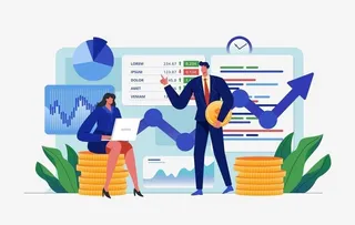 创意股票投资理财金融插画设计图片