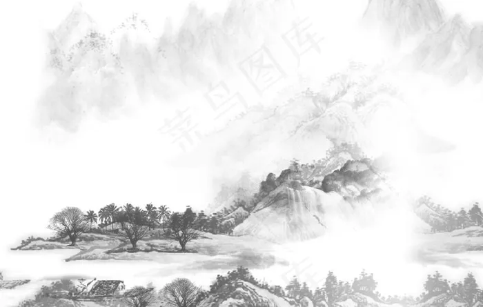 山图片psd模版下载