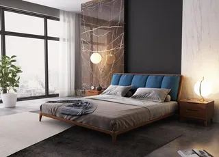 实木软包床图片