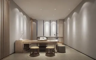 书房茶室效果图3d模型图片