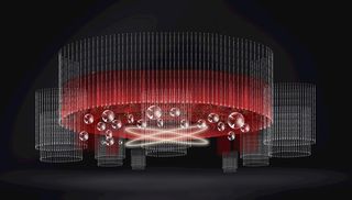 红色圆形吊顶图片