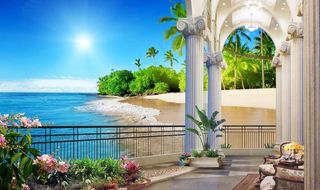 欧式建筑背景墙图片