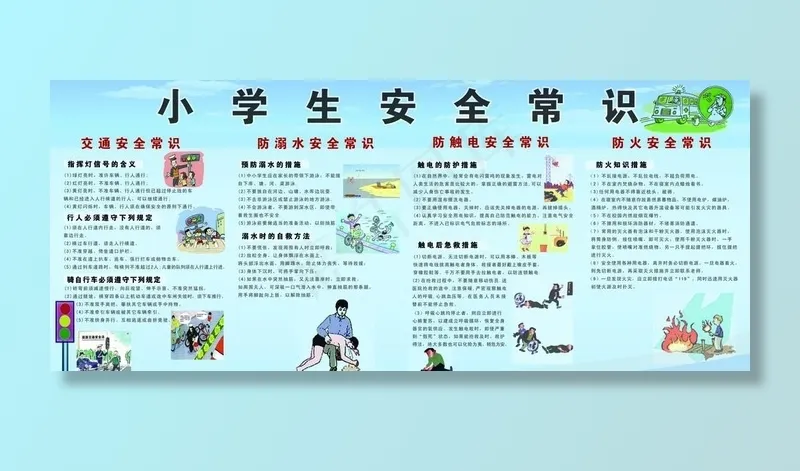 小学生安全常识图片psd模版下载