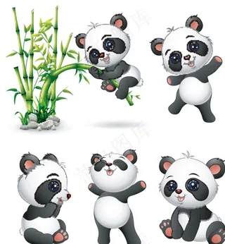 可爱卡通大熊猫图片